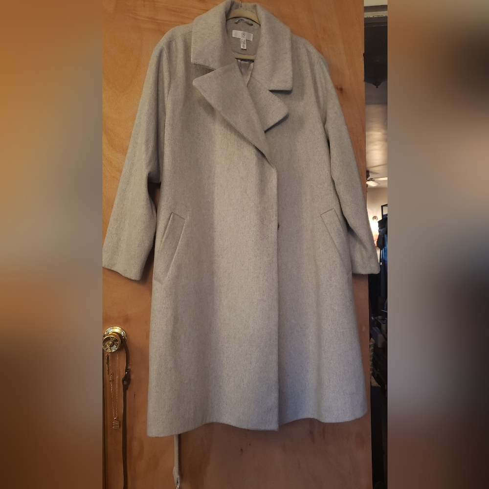 CANADIAN BRAND ADDITION ELLE HIDDEN SNAP FRONT COAT SOFT GRAY NEW 3X